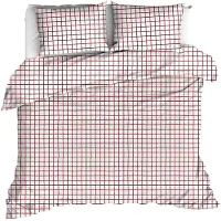 MOODIT Dekbedovertrek Odil Rhombus Ruby Red Katoen-240 x 200 / 220 cm | Lits-Jumeaux
