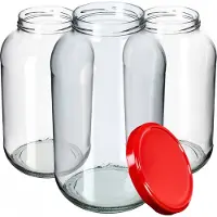 Kadax Brest Glazen Pot 4L 100mm + Rood Deksel 8st