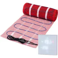 Pro-mat 1 m², Kleur thermostaat: Wit - Complete elektrische vloerverwarming set, 150 watt incl Wifi thermostaat. - vloerverwarming matten - vloerverwarming matten