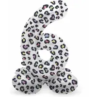 Folat - Staande folieballon Cijfer 6 Bright Panther - 72 cm