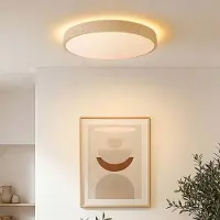 LumenXL Moderne plafondlamp Arvid met beige steeneffect, 3-staps dimbaar Ø40 cm