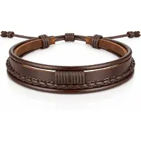 LGT JWLS Heren armband Leer Bruin Verstelbaar Touw Multi armband