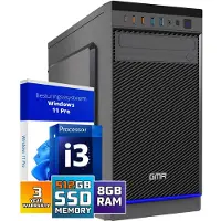 GMR Intel Ultra Compleet Desktop PC | Intel Core i3 | 8 GB RAM | 512GB SSD M.2 | Windows 11 Pro | Business Office Multimedia Computer