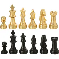 J-Line decoratie Schaakstuk - polyresin - goud/zwart