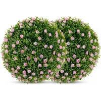 KOMFOTTEU Set van 2 kunstballen, 37 cm, met rozenbloemen, frame van polypropyleen, veilig en betrouwbaar, decoratieve tuinbol met bloemen, voor veranda, huis