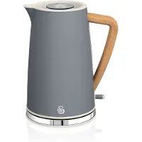 Swan SK14610GRYNEU Waterkoker, 1,7 liter, ultrasnel, draadloos, modern design, Scandinavische grijstint