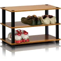 Plank , 3-laags schoenenrek, licht kersen/zwart, 29,46 x 29,46 x 39,12 cm