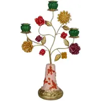 HD Collection Kandelaar Bloemen Polyresin Multi 31x13x47,5cm