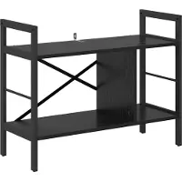 vidaXL Boekenplank 3-laags 75 x 30 x 58,5 cm Bewerkt hout Zwart Eiken