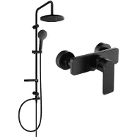 Mexen Erik opbouw douche set met regendouche en douchekraan Cetus, zwart - 744340205-70