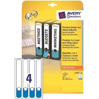 Avery Zweckform Smalle maprugetiketten wit/blauw
