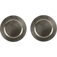 Othmar decorations 4x Ronde graniet groene onderborden glimmend 33 cm - onderborden / onderzet borden