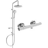 Mexen Carl opbouw regendoucheset met thermosstatische douchekraan Slim, chroom - 77105240-00
