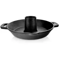 Orion LITINA Serie - Gietijzeren Kiphouderpan - 28 cm - Voor Alle Warmtebronnen - Zwart