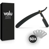 Valu - Open Scheermes - Shavette - Zwart - Inclusief 50 Mesjes