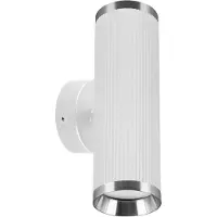 Strühm FRIDA - Wandlamp - Up en Downlight - 2 X GU10 Fitting - Rond - Wit - Zilver