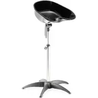 Gabbiano Wasunit Zuil Mobiel FT35 – Kantelbare Draagbare Kapperswasstation Op Standaard – Professionele Mobiele Wasunit Voor Kapsalon – Zwart