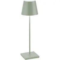 Zafferano Poldina Pro LED-tafellamp, saliegroen, oplaadbaar en dimbaar, batterijduur tot 12 uur, IP65 (geschikt voor buitengebruik)