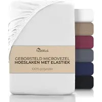 NatureMark Hoeslaken van geborstelde microvezel, wit, 140 x 200 + 27 cm