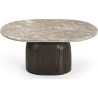 Starfurn Salontafel Noel - Ovaal Bruin Hout/Marmer - 90x60x40cm
