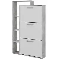 Vicco Orlando Schoenklaprek – 80 x 128.3 cm met 3 scharnierende compartimenten Wit/beton