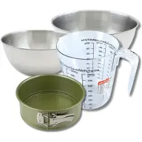 Zenker Bakkersset met 20 cm springvorm met carnaubawaslaag, 2 mengkommen, maatbeker en spatel