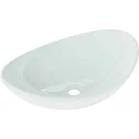 Mexen Sonia glazen opbouw wastafel 54 x 37 cm, wit - 24145430