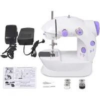 Aura Kindernaaimachine – Naaimachine voor Kinderen met 2 Snelheden – Mini Naaimachine met Vele Accessoires – Wit/Paars - 20cm x 20cm x 13cm