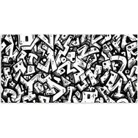PosterMonkey Poster 160x80 cm - Vormen - Letters - Graffiti - Zwart - Posters - Kamer decoratie - Wanddecoratie woonkamer - Muurdecoratie slaapkamer