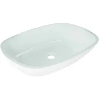 Mexen Araks glazen opzetwastafel 54 x 39 cm, wit - 24155430
