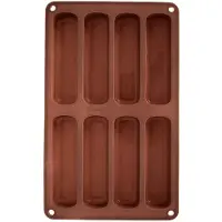 Orion Vingervorm Silicone Bruin 28x17x2 cm - Bakvorm voor Lange Vingers - Chocolade