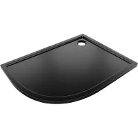 Mexen Flow half ronde asymmetrische slim rechter douchebak 100 x 80 , zwarte mat - 46Q708010R