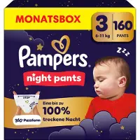 Pampers Night Pants Maat 3 - 160 Luierbroekjes - 6kg-11kg - Maandbox