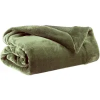 Vivaraise Zachte polyester plaid voor thuis, kleur Tijm - 150 x 200 cm