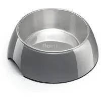 Lionto voerbak voor katten, hygiënisch RVS & melamine grijs 210 ml