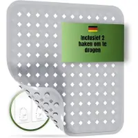 Aura Badmat antislip voor in bad - Douchemat antislip voor douche - Badmat antislip - Grijs - 53cm x 53cm x 1cm