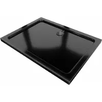 Mexen Flat rechthoekige douchebak slim 100 x 90 , zwart, zwarte sifon - 40709010B