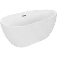 Mexen Eos vrijstaande badkuip 150 x 75 , wit, overloop goud - 52471507500-50