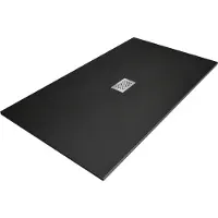 Mexen Hugo rechthoekige douchebak SMC 170 x 100 , zwart, inox afdekplaat - 42701017-X