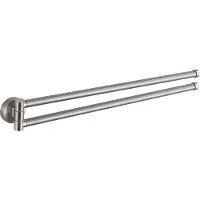 Mexen Remo dubbele draaibare handdoekhouder, geborsteld nikkel - 70507255-97