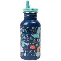 Eurekakids Personalized Kids Water With Dinosaur Design Waterfles Blauw