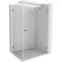 Mexen Lunar T draaibare douchecabine rechts 75 x 90 , transparant, geborsteld koper - 834T-075-090-65-00-P