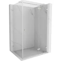 Mexen Lunar T schuifdeur douchecabine rechts 100 x 90 , transparant, geborsteld nikkel - 834T-100-090-97-00-P