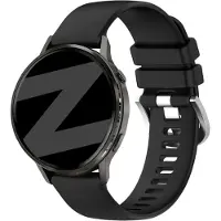 Bandz Siliconen 'Classic' bandje geschikt voor Garmin Vivoactive 4s / Vivomove 3s / Venu 4 - 41mm / Venu 3s / Venu 2s / Forerunner 265s / Forerunner 255s - Zwart