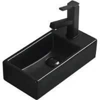 Mexen Inez opbouw waskom links 40 x 20 cm, zwart mat - 21484085L