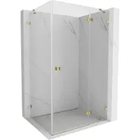 Mexen Lunar draaibare douchecabine rechts 70 x 90 , transparant, goud - 834-070-090-50-00-P