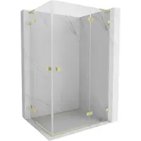 Mexen Lunar L Duo douchecabine scharnierend rechts 120 x 95 , transparant, goud geborsteld - 834L-120P-095L-55-00