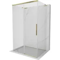 Mexen Rox-3S L driedelige schuifdouchecabine 130 x 95 , transparant, goudkleurig - 8C2L-130-095-50-00-3S