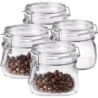 Bormioli Rocco Voorraad/weckpot - 4x - glas - transparant - 10,5 x 10 cm - 500 ml