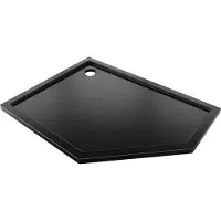 Mexen Flow douchebak vijfhoekig slim links 100 x 90 , zwart mat - 46P709010L